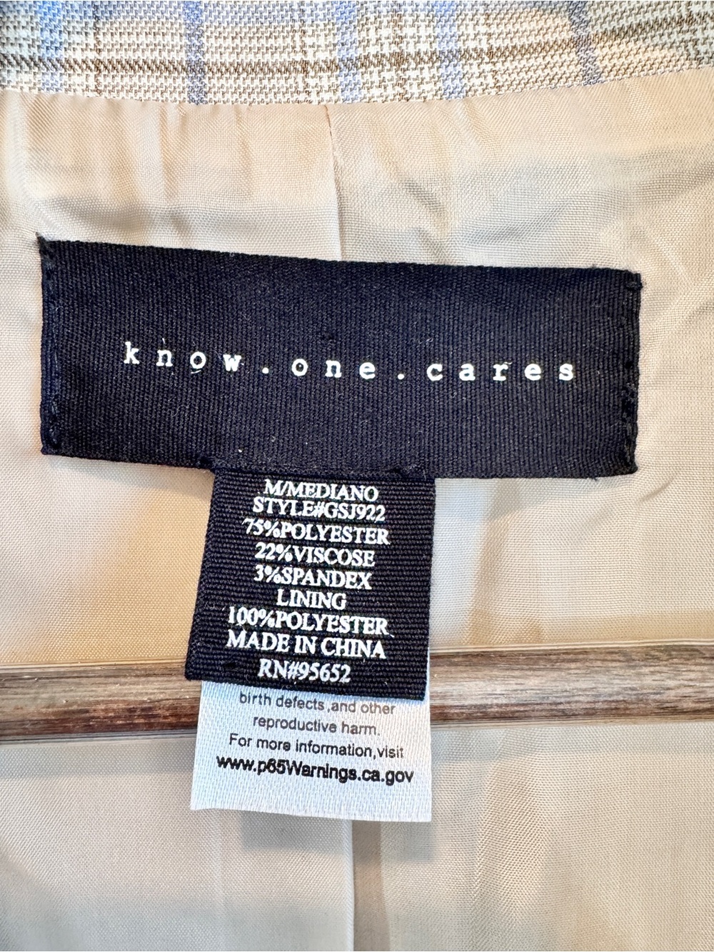 Know One Cares Plaid Blazer Quiet Luxury Academia Preppy Career Jacket M E04 - Picture 3 of 8